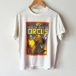 1990 Vintage Moscow Circus Graphic T-Shirt ADULT Large carnival tour shrine USA